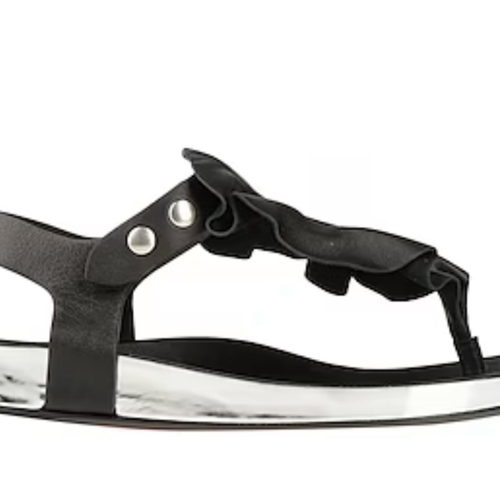 Isabel Marant Black Leather Sandals 37 - Picture 2 of 8